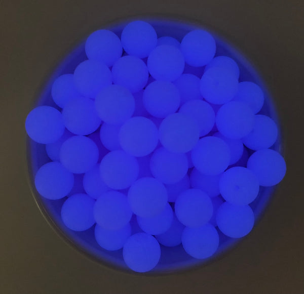 15mm Neon Purple Glow in the Dark Silicone Beads USA Silicone Bead
