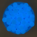 15mm Neon Blue Glow in the Dark Silicone Beads