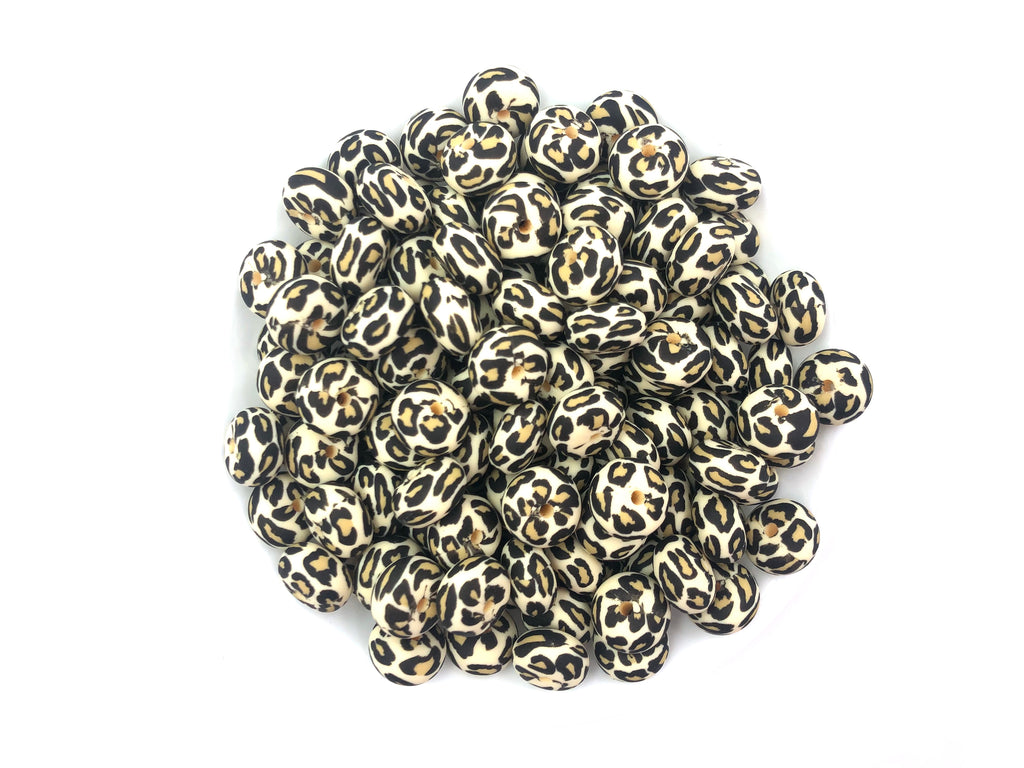 14mm Leopard Mini Abacus Silicone Beads