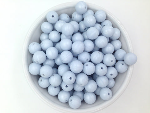 12mm Baby Blue Pearl Silicone Beads