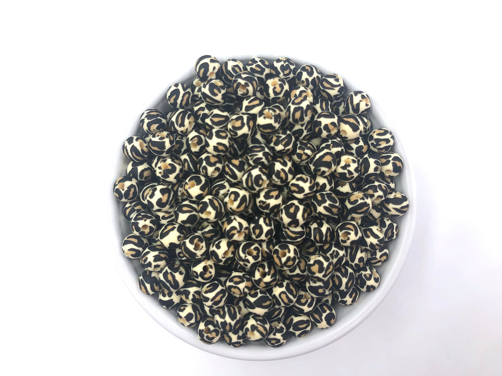 Leopard Silicone Beads--9mm