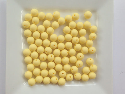 9mm Cream Yellow Silicone Beads