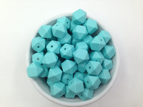 14mm Cool Caribbean Mini Hexagon Silicone Beads