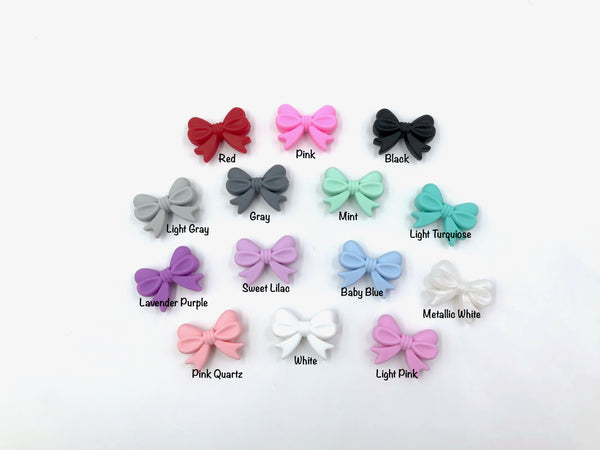 Silicone Black Bow Beads, High Quality CRAFT SUPPLY