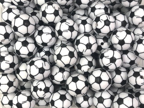 20mm Soccer Ball Chunky Beads