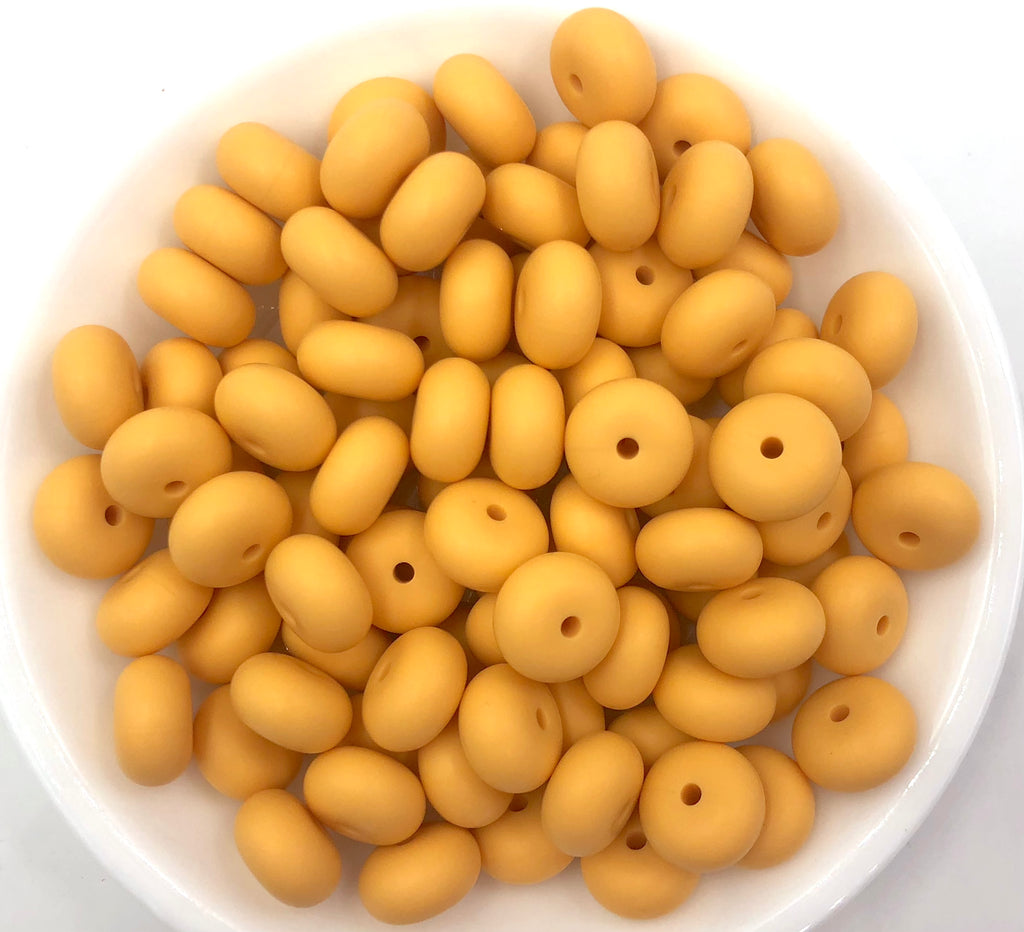 Golden Yellow Mini Abacus Silicone Beads