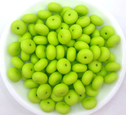 Chartreuse Green Mini Abacus Silicone Beads