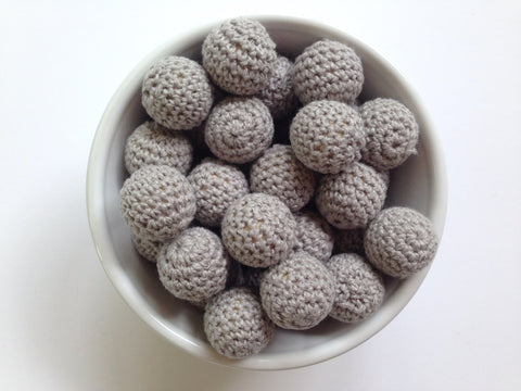 Gray Crochet Wood Beads