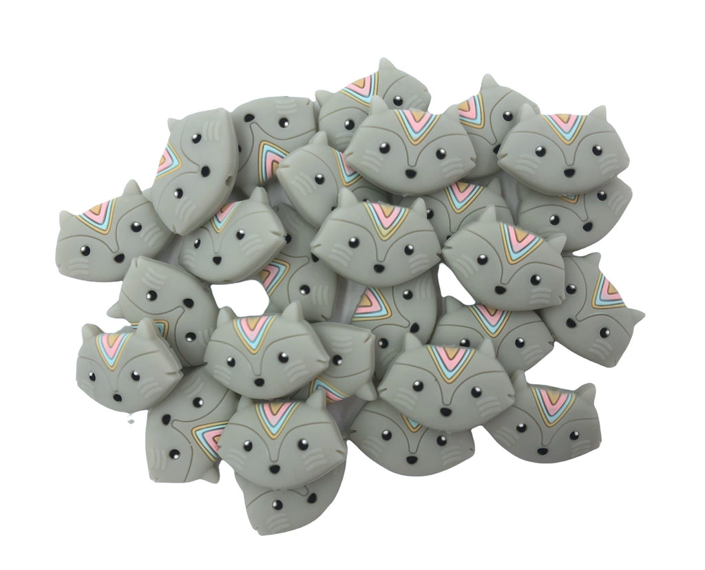 New! Light Gray Fox Beads