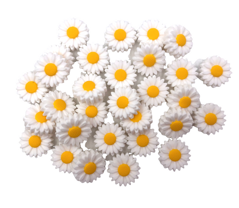 22mm White Daisy Beads