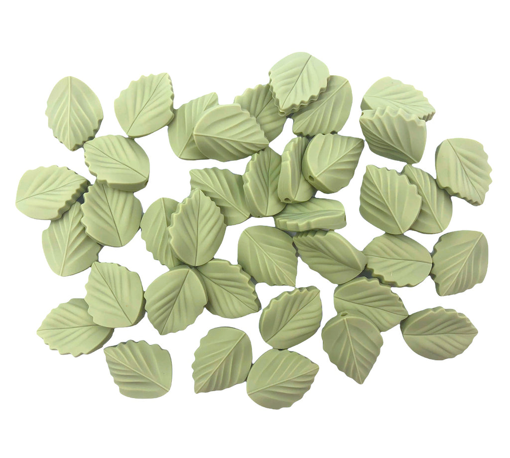 NEW! Sage Leaf Silicone Beads