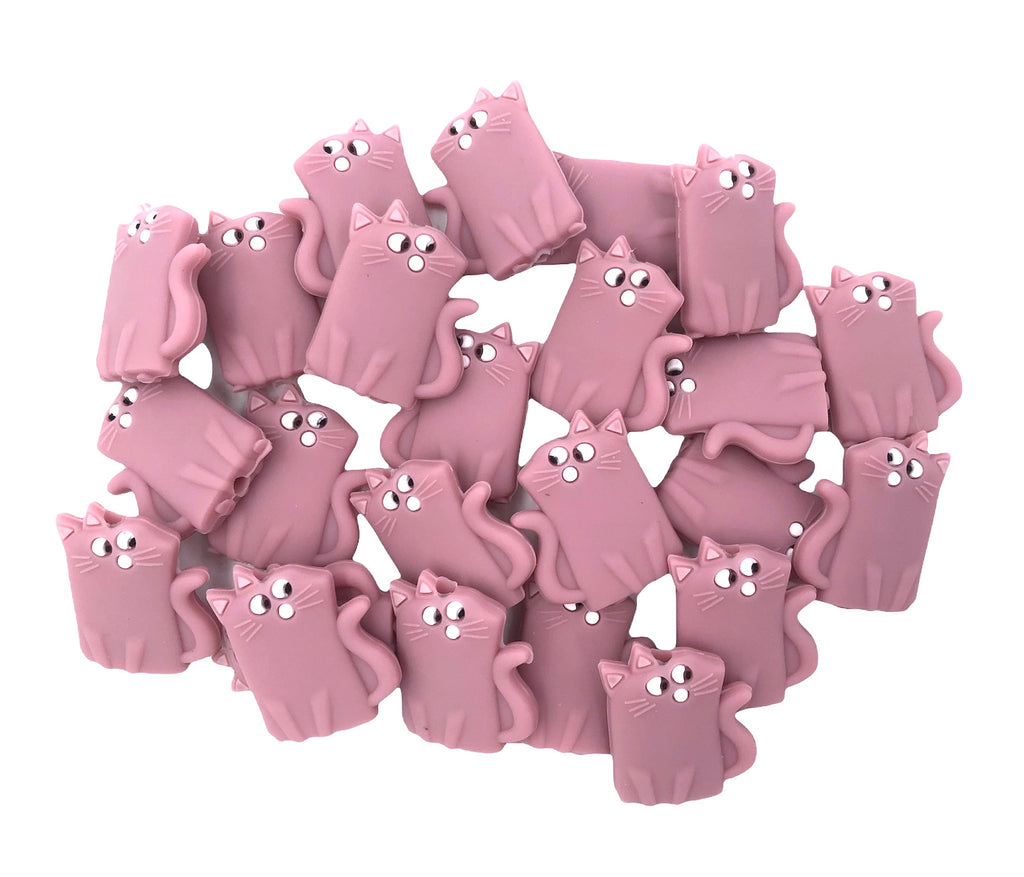 Dusty Rose Cat Beads