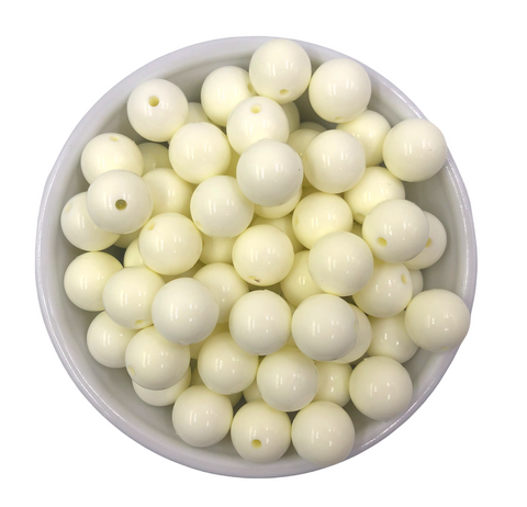 15mm Ivory Gloss Silicone Beads