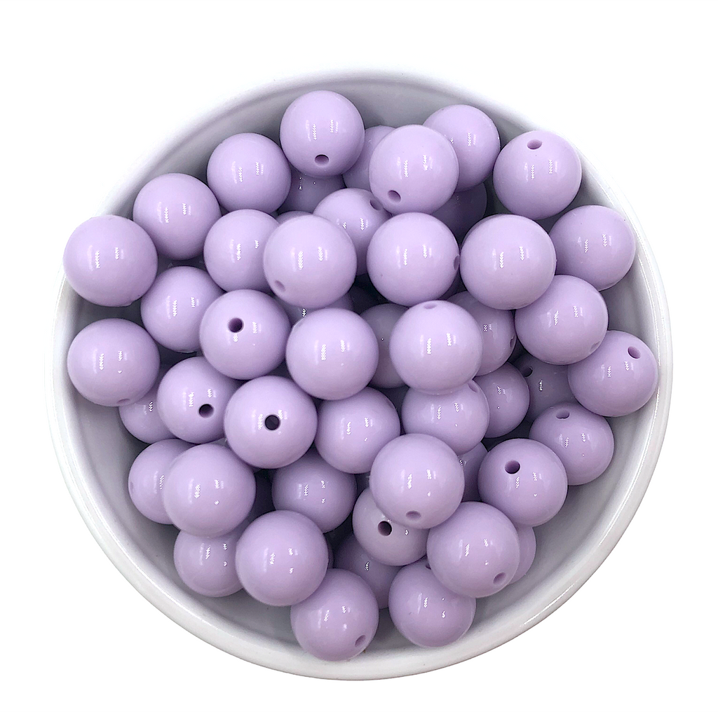 15mm Lavender Mist Gloss Silicone Beads