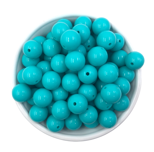 15mm Turquoise Gloss Silicone Beads USA Silicone Bead Supply Princess