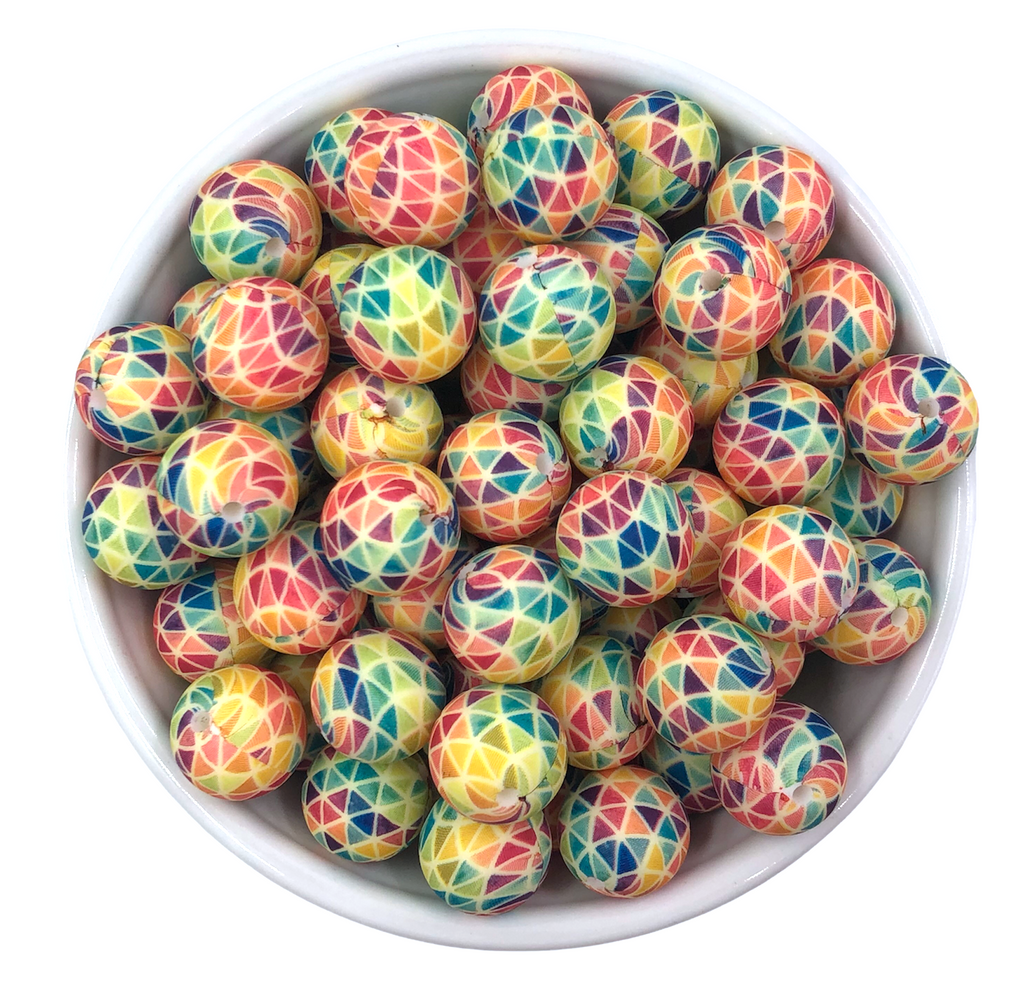 15mm Colorful Triangle Geometric Silicone Beads