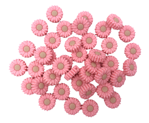 19mm Pink Quartz Daisy Beads