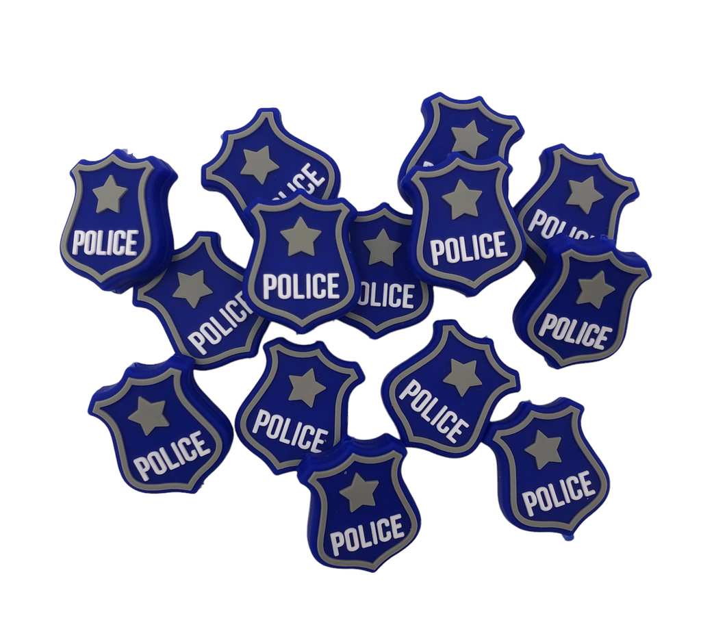 Police Badge Silicone Beads
