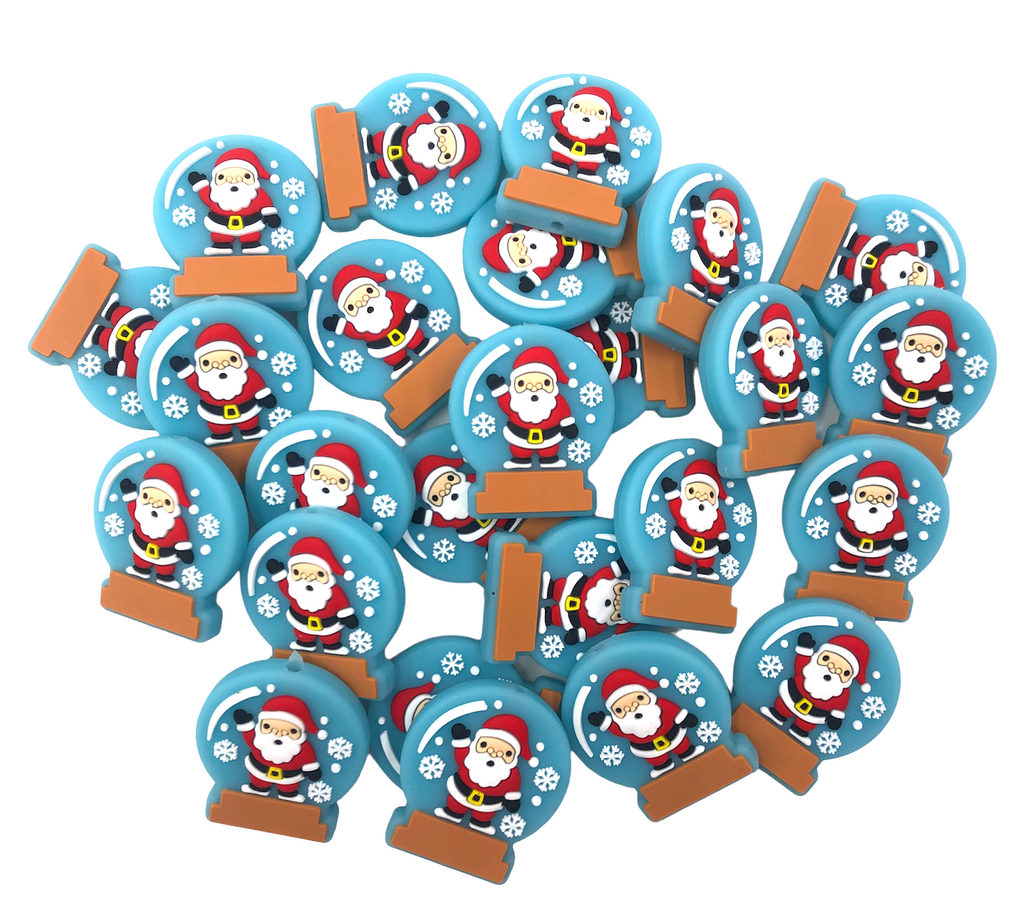 Santa Snow Globe Silicone Beads