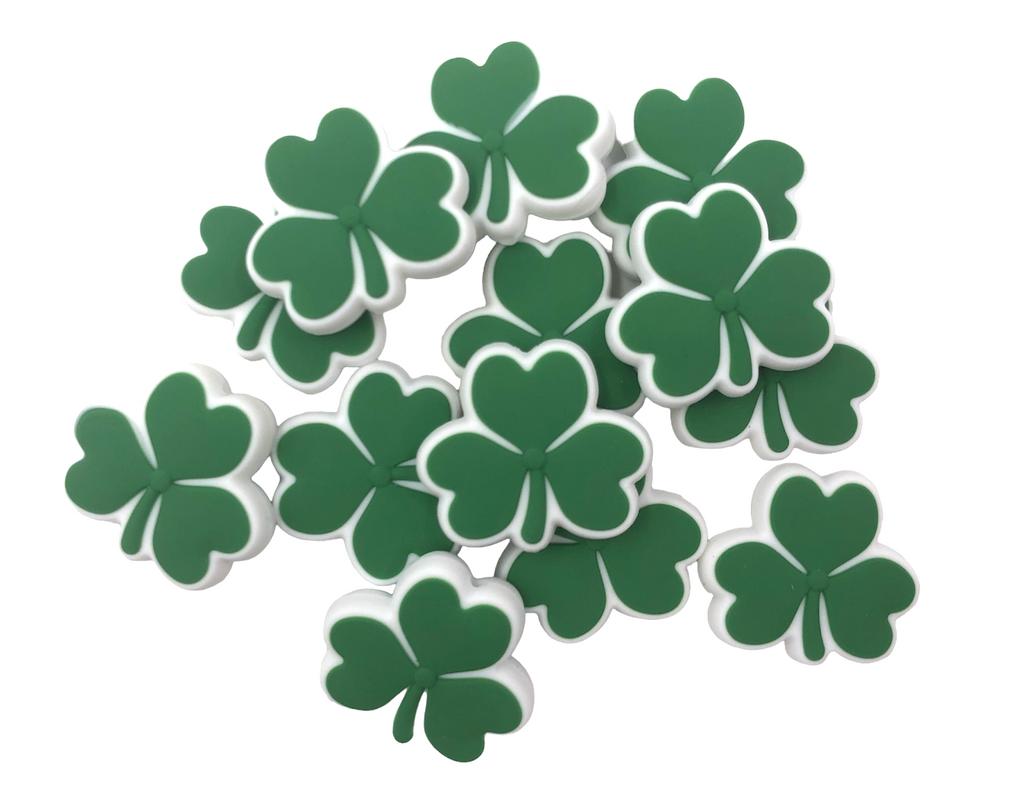 Green Clover Silicone Focal Beads