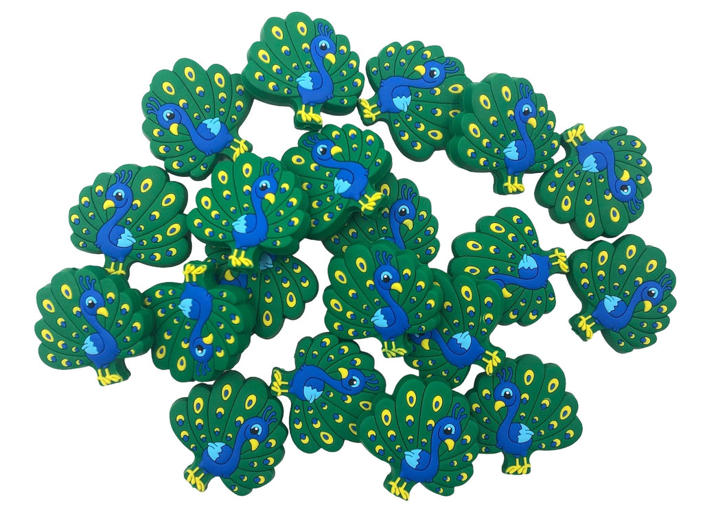 Peacock Silicone Focal Beads