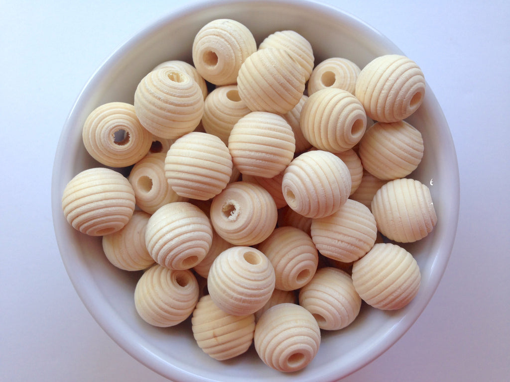 Natural Wood BEEHIVE Beads
