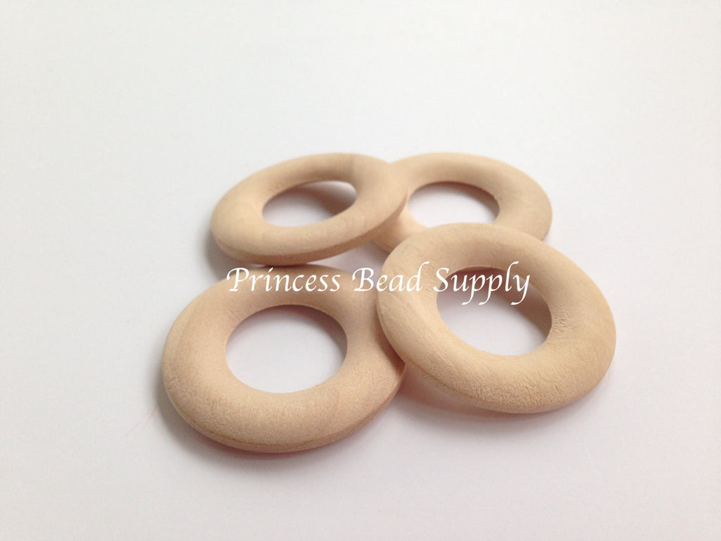 43mm Natural Beech Wood Flat Rings