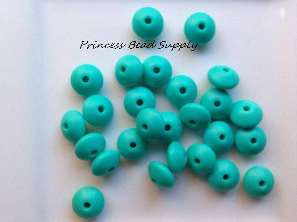 Turquoise Saucer Silicone Beads