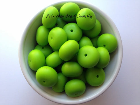 20mm Green Abacus Silicone Beads