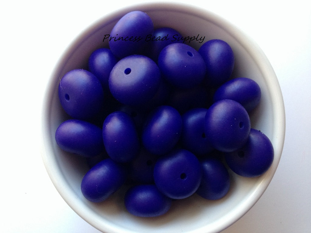 20mm Navy Blue Abacus Silicone Beads