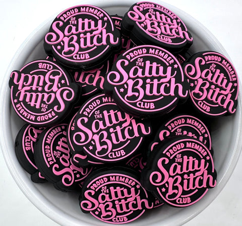 Salty Bitch Silicone Focal Beads--Pink