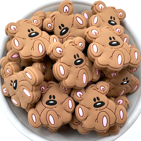 Teddy Bear Silicone Focal Beads