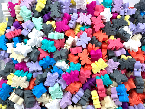 SALE--Assorted Butterfly Silicone Beads