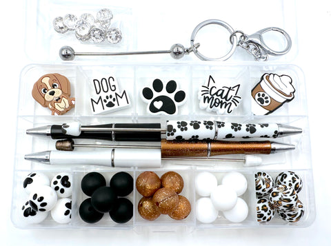 Dog & Cat Animal Silicone Bead Kit--Pen & Keychain