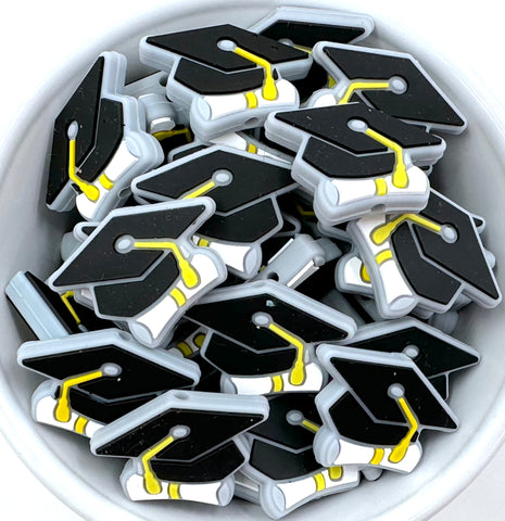 Graduation Hat & Diploma Silicone Focal Beads