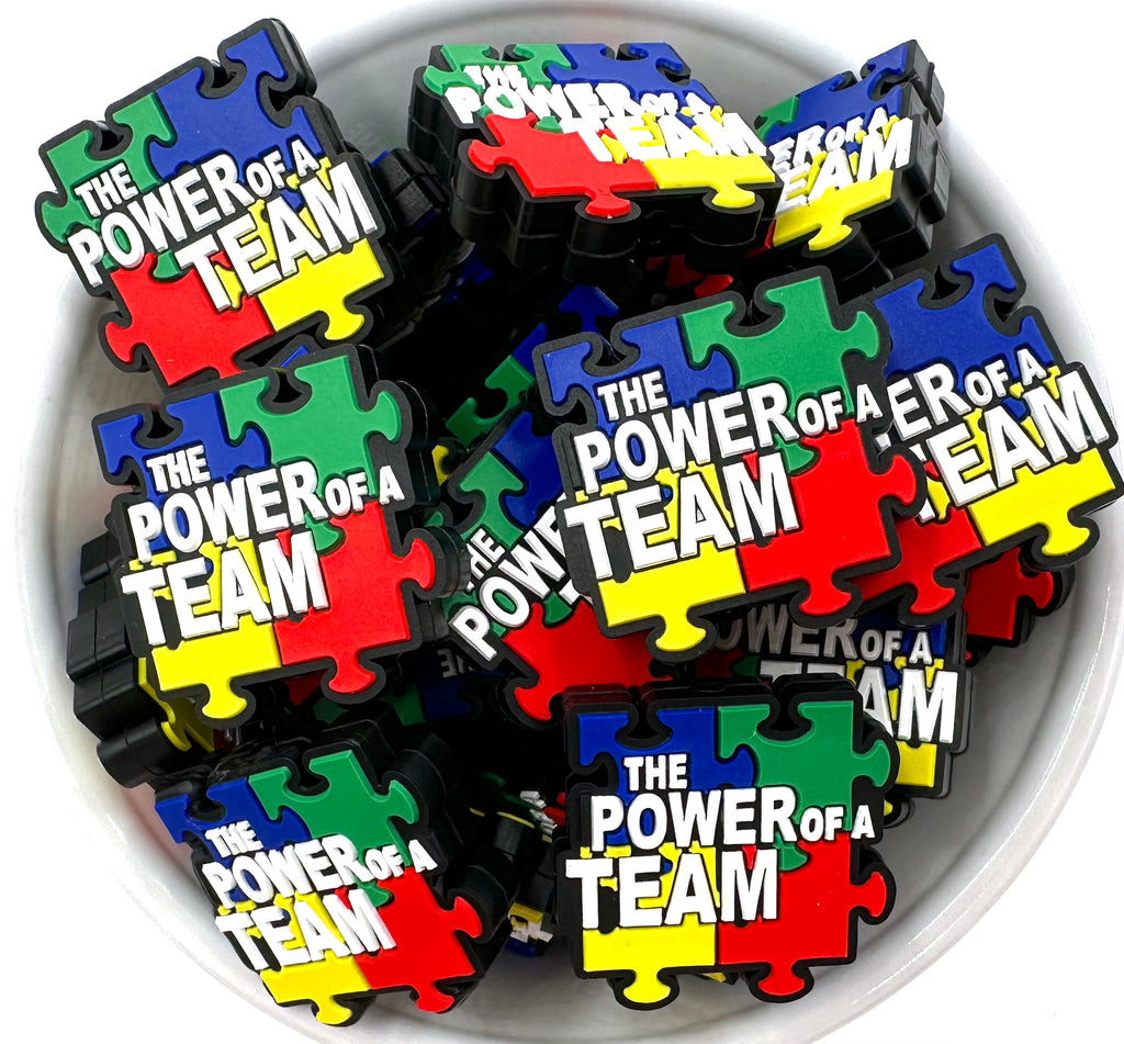 The Power Of A Team Autism Silicone Focal Beads