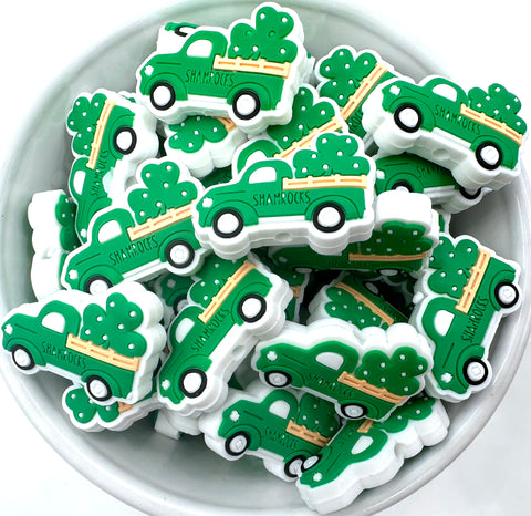 Clover Truck St Patrick's Day Silicone Focal Beads