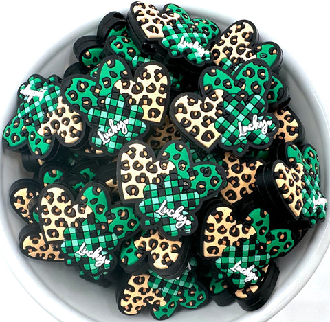 Hearts & Clover Lucky St Patrick's Day Silicone Focal Beads