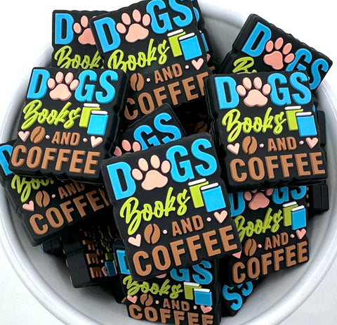 Dogs, Books & Coffee Silicone Focal Beads