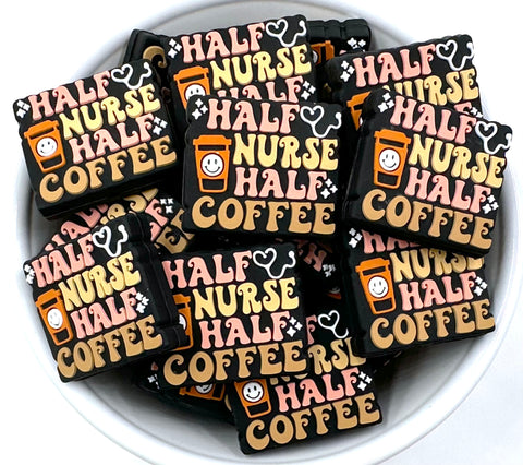 Half Nurse, Half Coffee Silicone Focal Beads