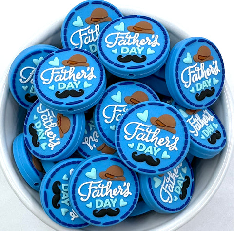 Father's Day Round Silicone Focal Beads