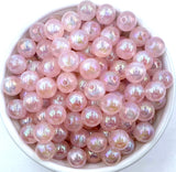 12mm Pink Illusion Glitter Acrylic Beads