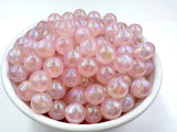 12mm Pink Illusion Glitter Acrylic Beads