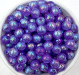 12mm Purple Illusion Glitter Acrylic Beads