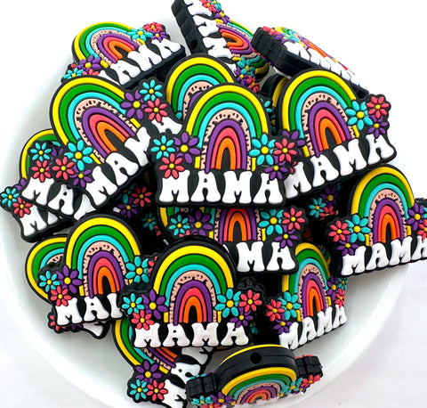 MAMA Rainbow Silicone Focal Beads