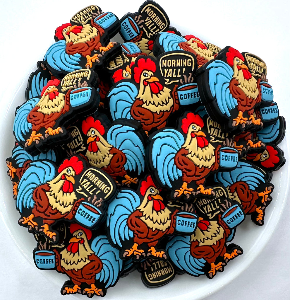 Rooster Silicone Focal Beads