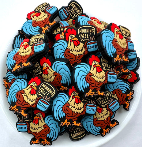 Rooster Silicone Focal Beads