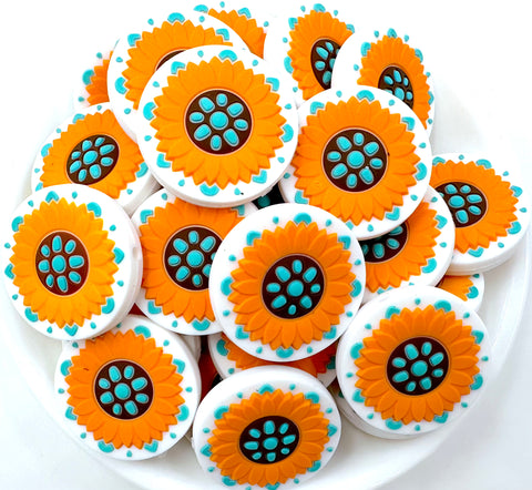 Western Sunflower Silicone Focal Beads