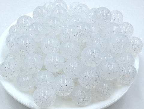 Clear Sparkle Jelly Silicone Beads--15mm