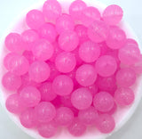 Pink Sparkle Jelly Silicone Beads--15mm